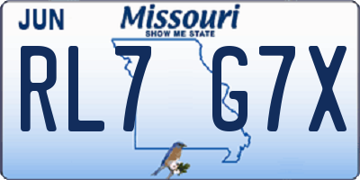 MO license plate RL7G7X
