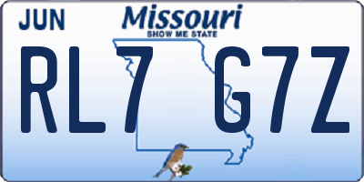 MO license plate RL7G7Z