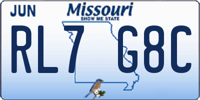MO license plate RL7G8C