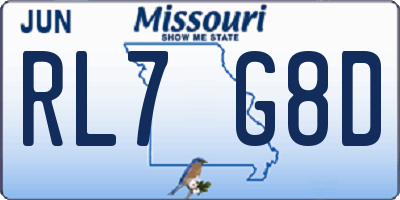 MO license plate RL7G8D