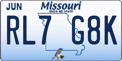 MO license plate RL7G8K