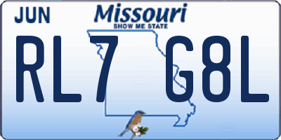 MO license plate RL7G8L