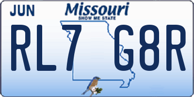 MO license plate RL7G8R
