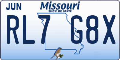 MO license plate RL7G8X