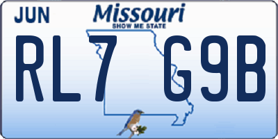 MO license plate RL7G9B