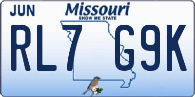 MO license plate RL7G9K
