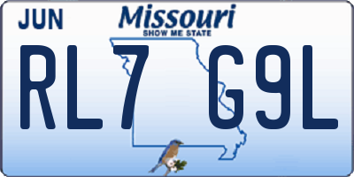 MO license plate RL7G9L