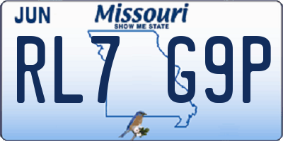 MO license plate RL7G9P