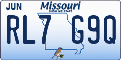 MO license plate RL7G9Q