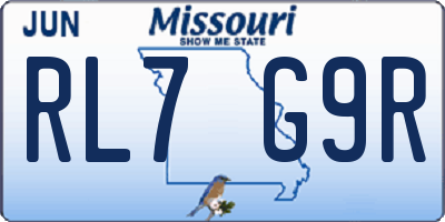 MO license plate RL7G9R