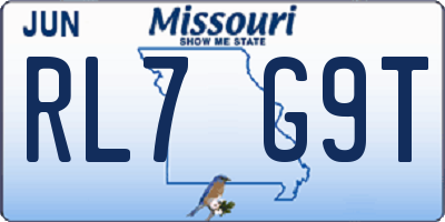 MO license plate RL7G9T