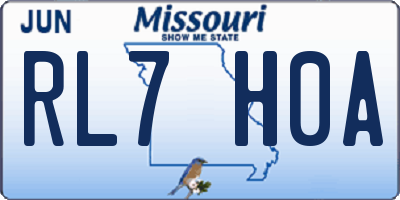 MO license plate RL7H0A