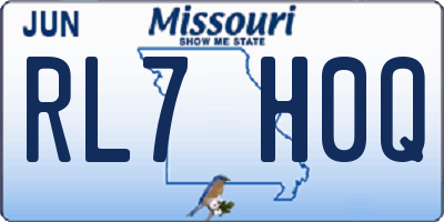 MO license plate RL7H0Q