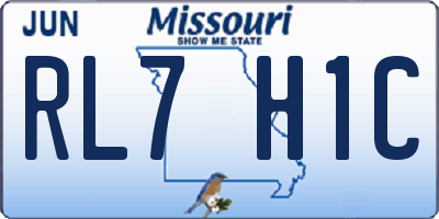 MO license plate RL7H1C