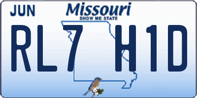 MO license plate RL7H1D