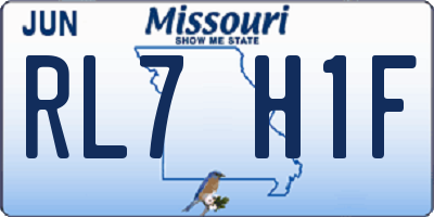 MO license plate RL7H1F