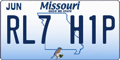 MO license plate RL7H1P