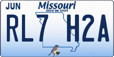 MO license plate RL7H2A