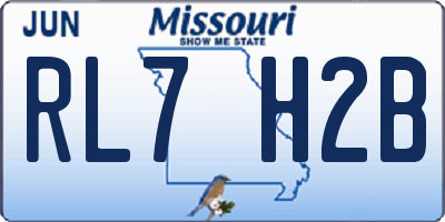 MO license plate RL7H2B