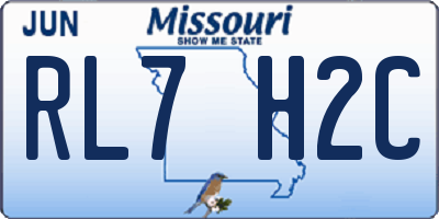 MO license plate RL7H2C