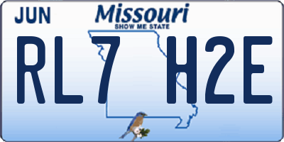 MO license plate RL7H2E