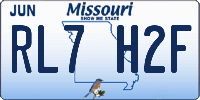 MO license plate RL7H2F