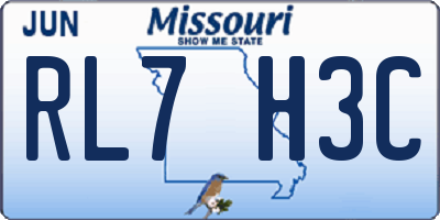 MO license plate RL7H3C
