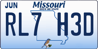 MO license plate RL7H3D