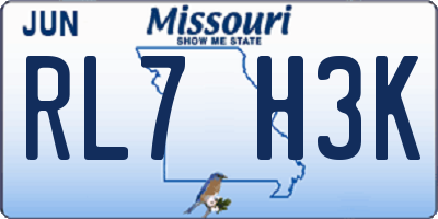 MO license plate RL7H3K