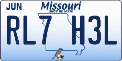 MO license plate RL7H3L