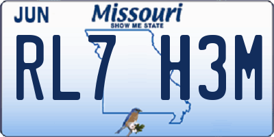 MO license plate RL7H3M