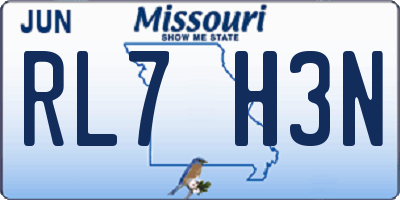 MO license plate RL7H3N
