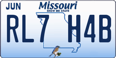 MO license plate RL7H4B