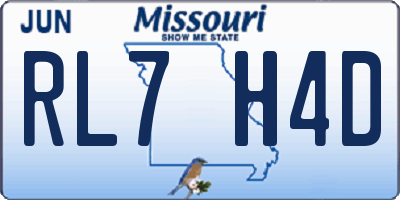 MO license plate RL7H4D