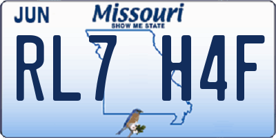 MO license plate RL7H4F