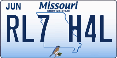 MO license plate RL7H4L