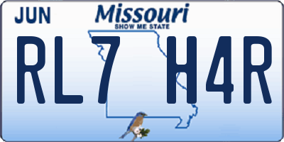 MO license plate RL7H4R