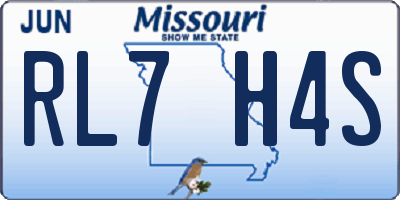 MO license plate RL7H4S
