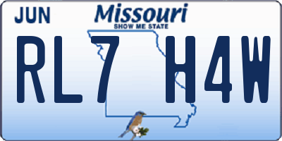 MO license plate RL7H4W
