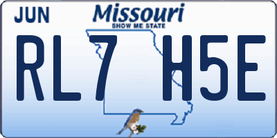 MO license plate RL7H5E