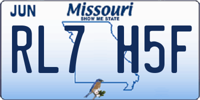 MO license plate RL7H5F