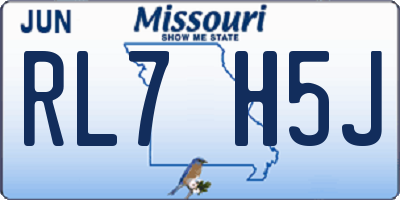 MO license plate RL7H5J