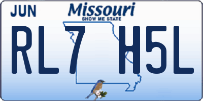 MO license plate RL7H5L