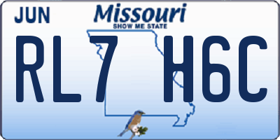 MO license plate RL7H6C