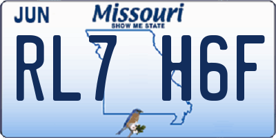 MO license plate RL7H6F