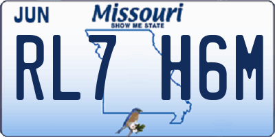 MO license plate RL7H6M