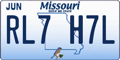 MO license plate RL7H7L