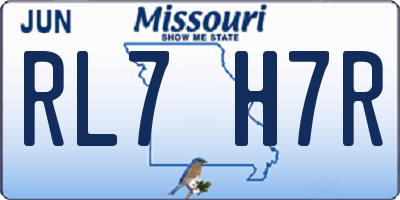 MO license plate RL7H7R