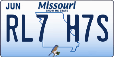 MO license plate RL7H7S