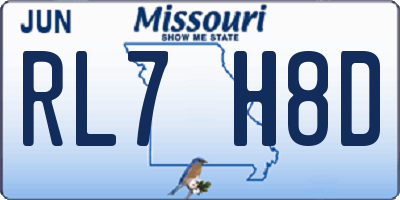 MO license plate RL7H8D